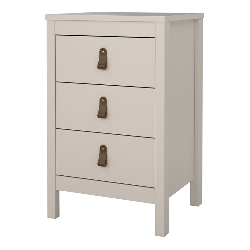 Barcelona Bedside Table 3 Drawers in Cashmere — alternative angle