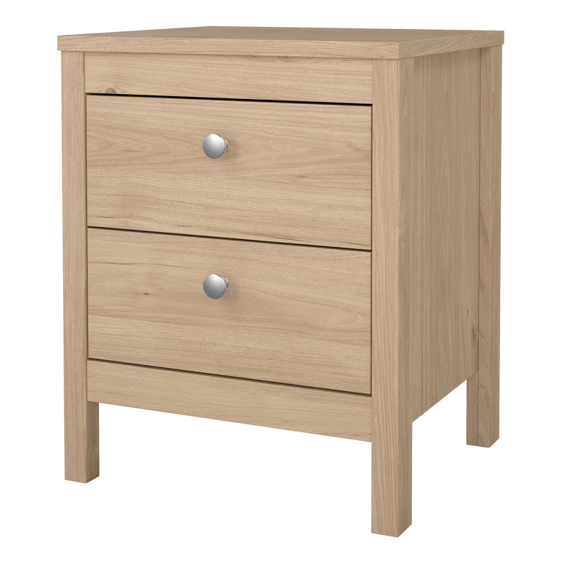 Madrid Bedside Table 2 Drawers in Jackson Hickory Oak — detail view