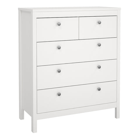 Madrid Chest 3+2 Drawers in White — front view