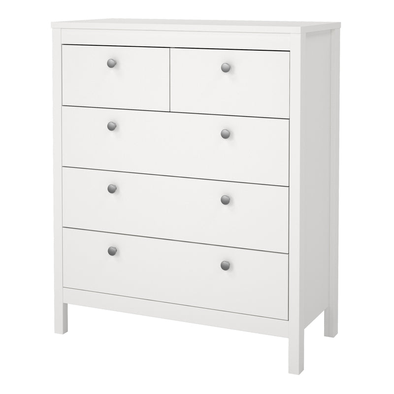 Madrid Chest 3+2 Drawers in White — detail view