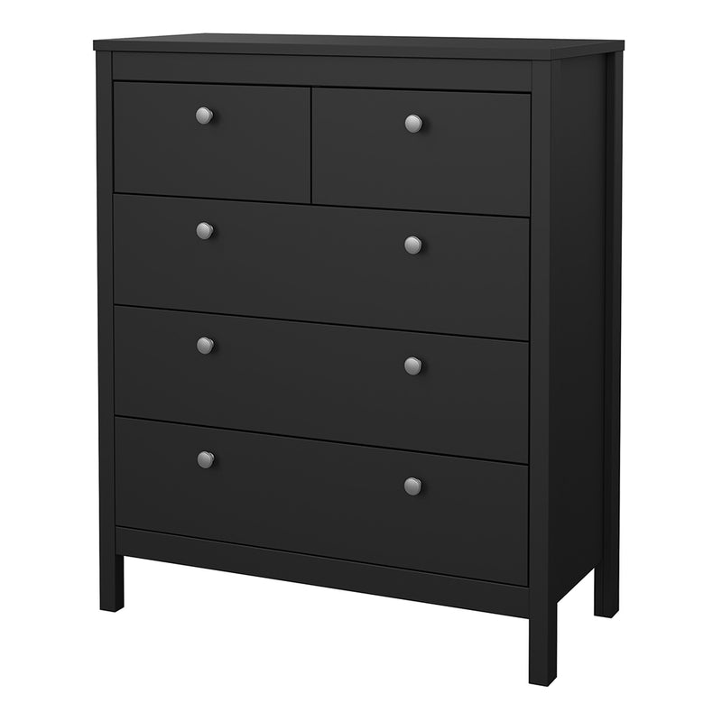 Madrid Chest 3+2 Drawers in Matt Black — detail view