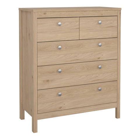 Madrid Chest 3+2 Drawers in Jackson Hickory Oak — front view