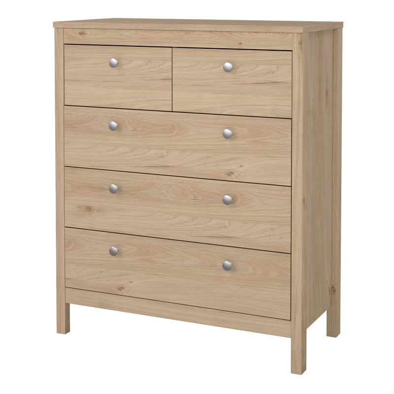 Madrid Chest 3+2 Drawers in Jackson Hickory Oak — detail view
