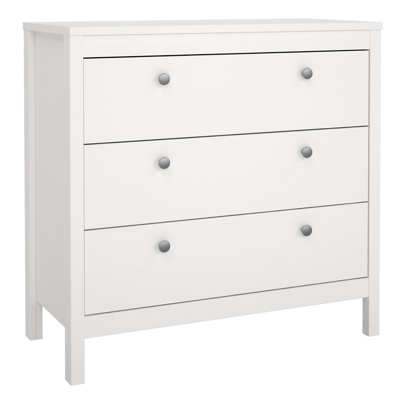 Madrid Chest 3 Drawers in White — front view