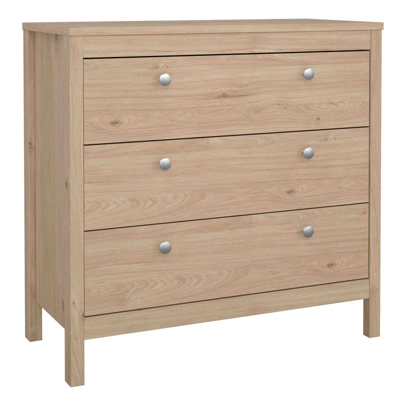 Madrid Chest 3 Drawers in Jackson Hickory Oak — front view