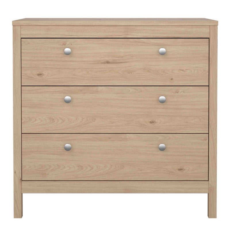 Madrid Chest 3 Drawers in Jackson Hickory Oak — side angle