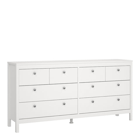 Madrid Double Dresser 4+4 Drawers in White — front view
