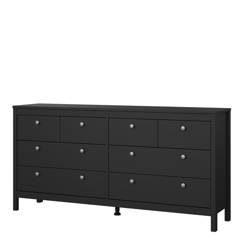 Madrid Double Dresser 4+4 Drawers in Matt Black — detail view