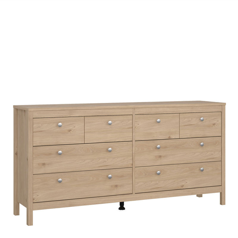 Madrid Double Dresser 4+4 Drawers in Jackson Hickory Oak — front view