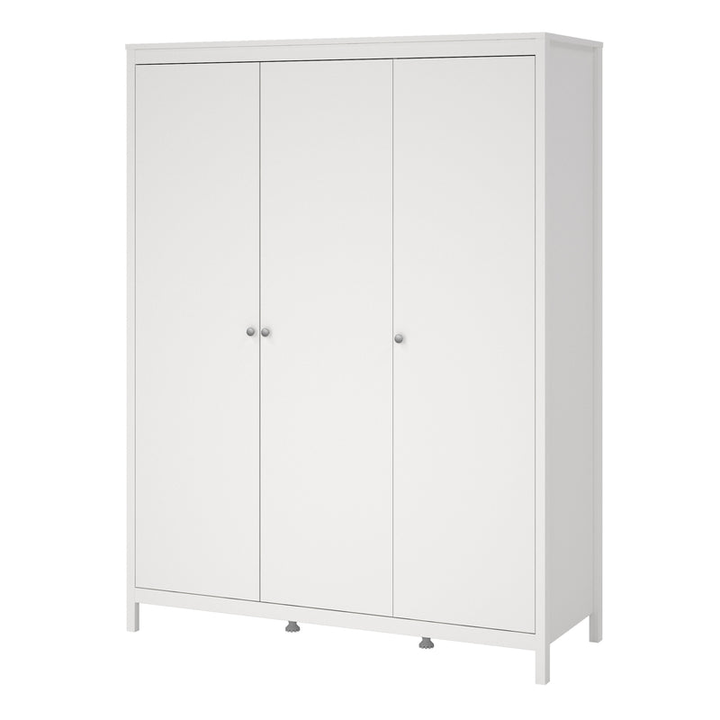 Madrid Wardrobe with 3 Doors in White — detail view