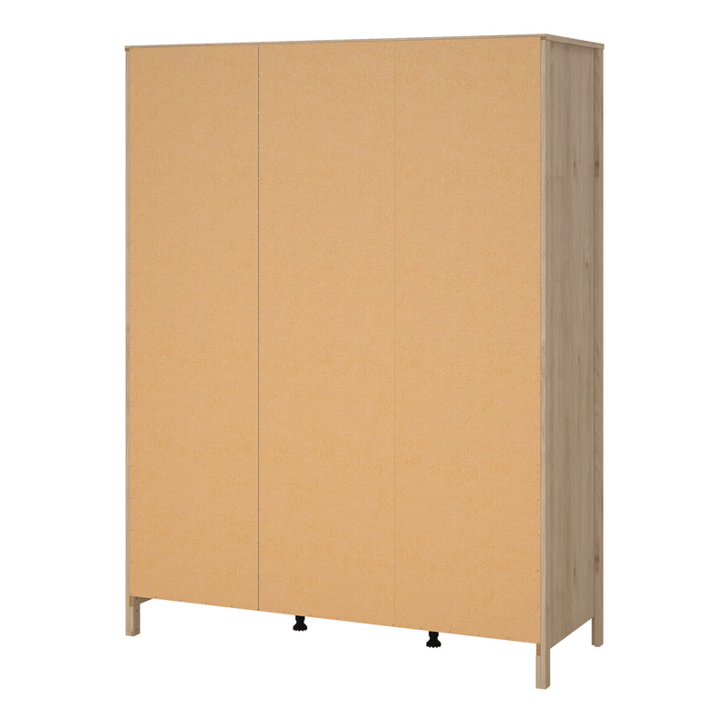 Madrid Wardrobe with 3 Doors in Jackson Hickory Oak — alternative angle