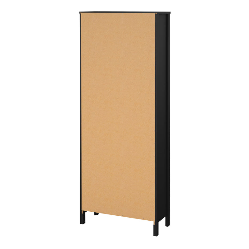 Madrid China Cabinet 2 Glass Doors with 3 Drawers in Matt Black — alternative angle