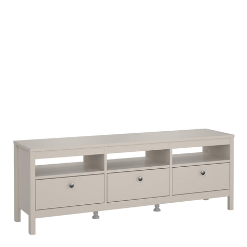 Madrid TV Unit 3 Drawers in Cashmere — front view