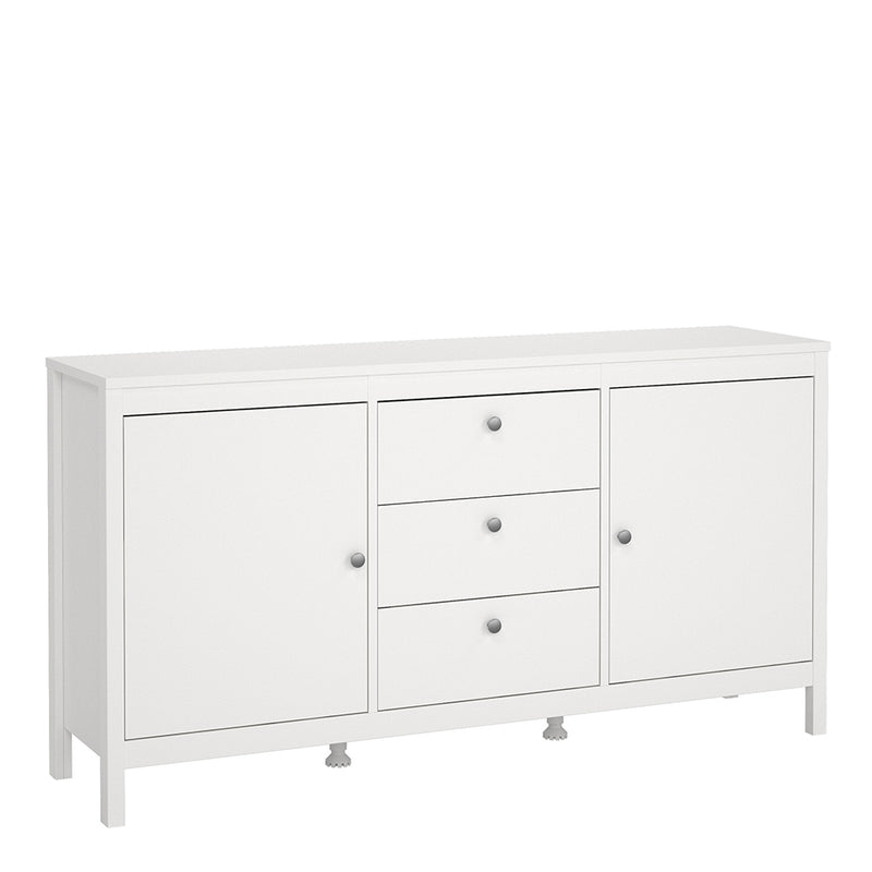 Madrid Sideboard 2 Doors 3 Drawers in White — front view