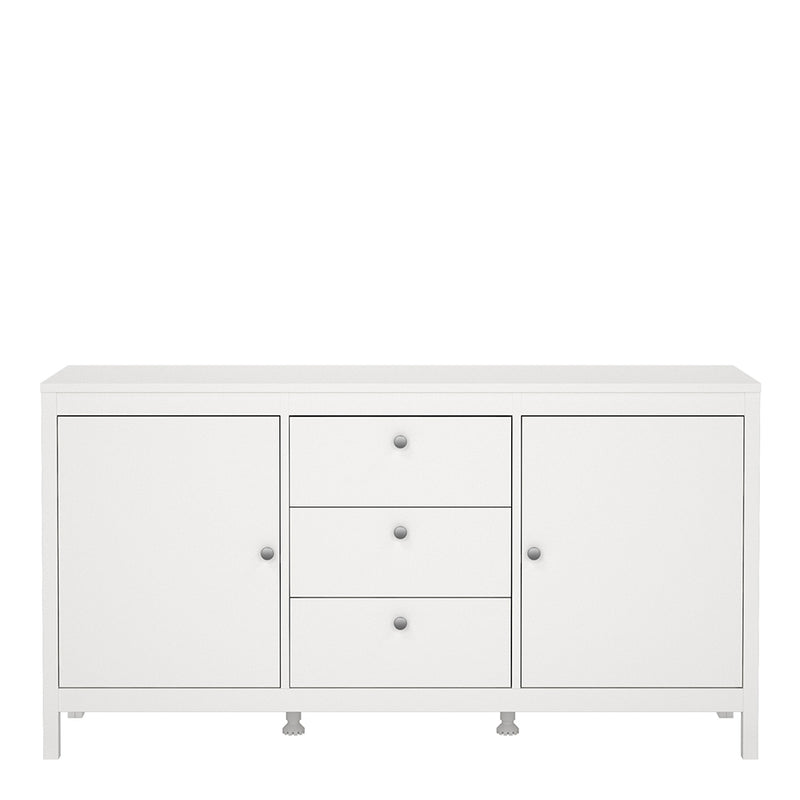 Madrid Sideboard 2 Doors 3 Drawers in White — side angle