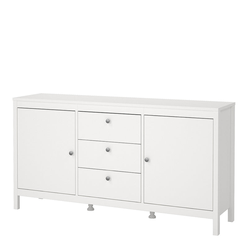 Madrid Sideboard 2 Doors 3 Drawers in White — detail view