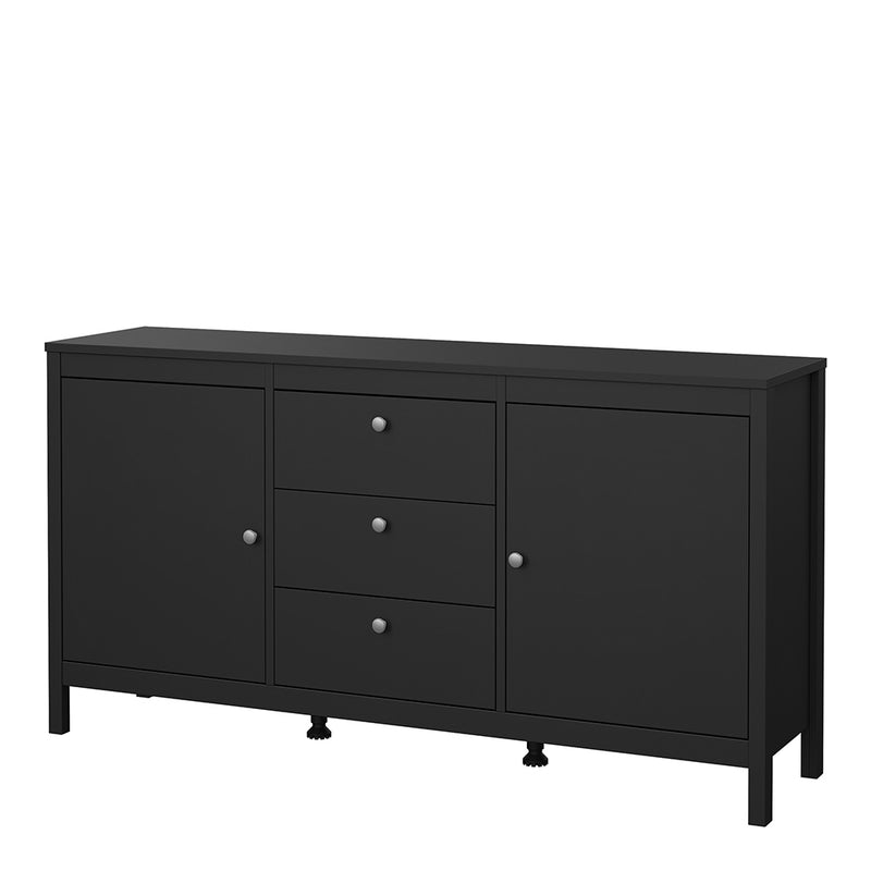 Madrid Sideboard 2 Doors 3 Drawers in Matt Black — detail view