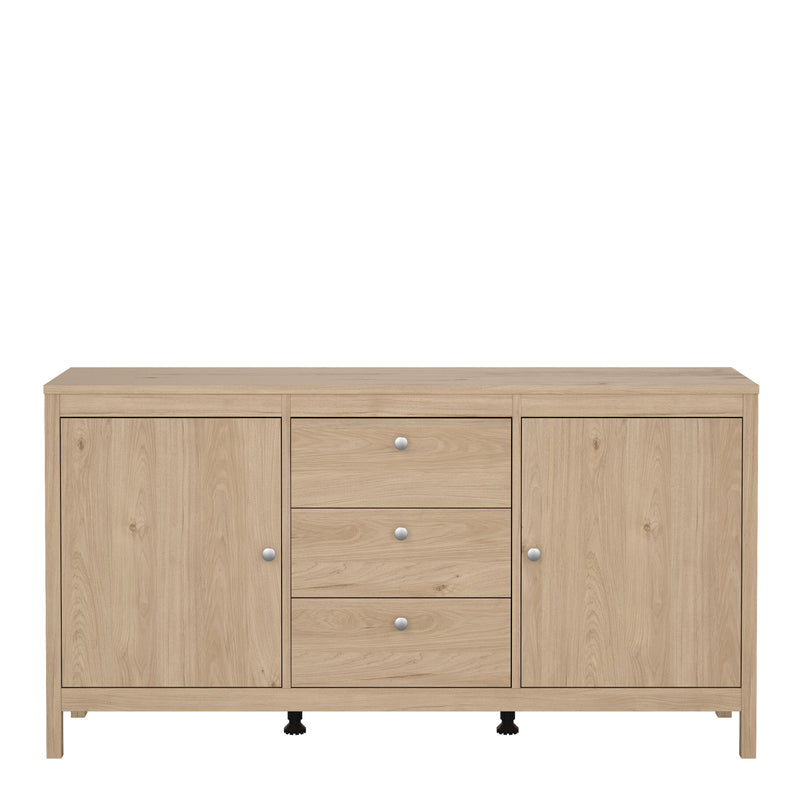 Madrid Sideboard 2 Doors + 3 Drawers in Jackson Hickory Oak — side angle