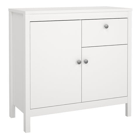 Madrid Sideboard 2 Doors 1 Drawer in White — front view