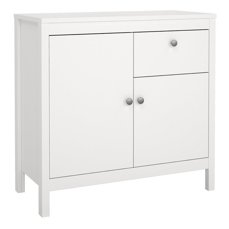 Madrid Sideboard 2 Doors 1 Drawer in White — front view