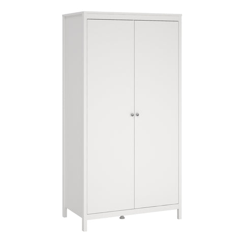 Madrid Wardrobe with 2 Doors in White — front view