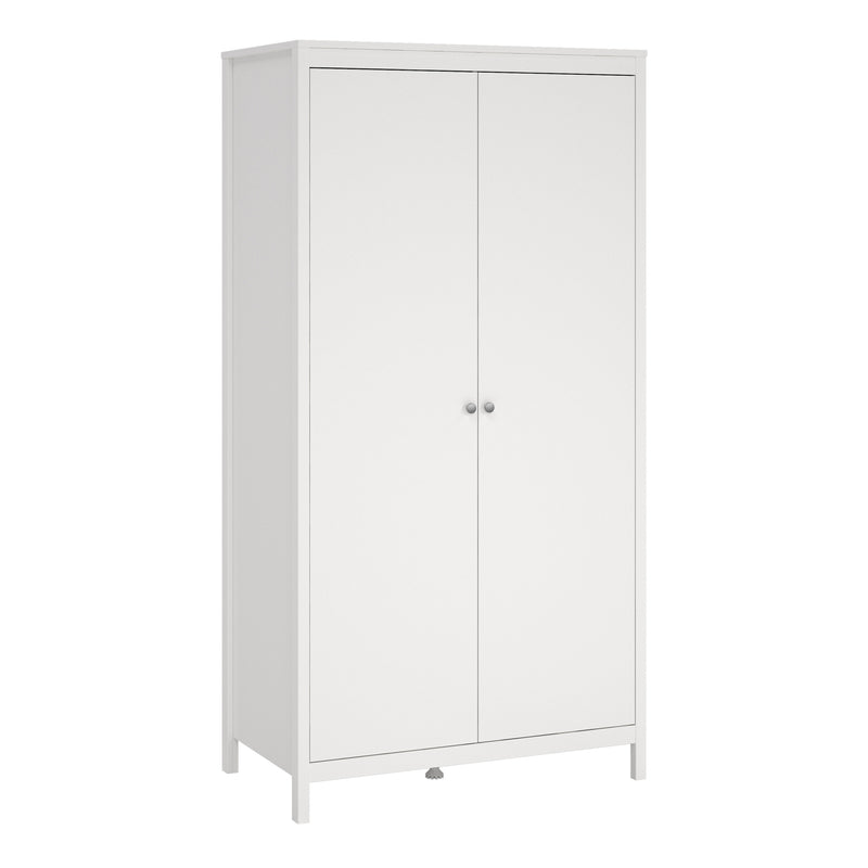 Madrid Wardrobe with 2 Doors in White — front view