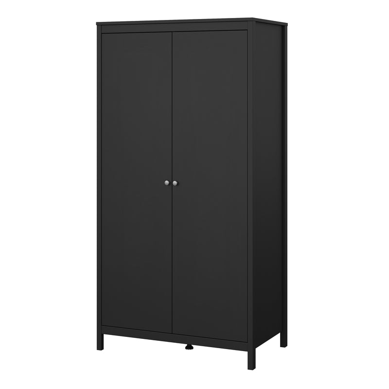 Madrid Wardrobe with 2 Doors in Matt Black — detail view