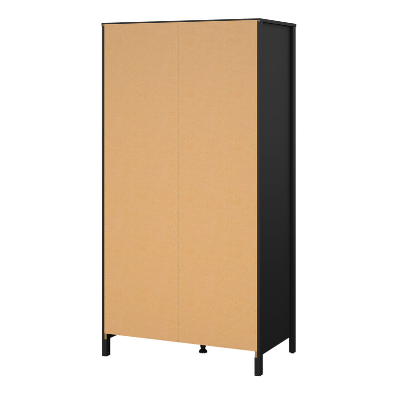 Madrid Wardrobe with 2 Doors in Matt Black — alternative angle