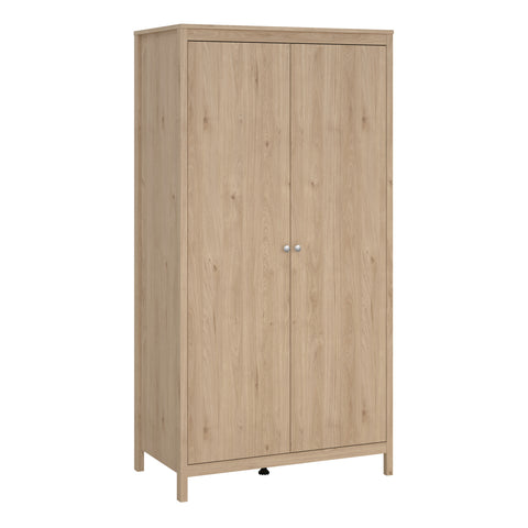 Madrid Wardrobe with 2 Doors in Jackson Hickory Oak — front view