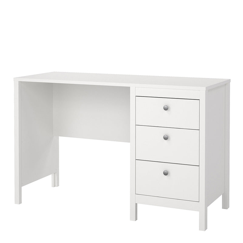 Madrid Desk 3 Drawers White — detail view