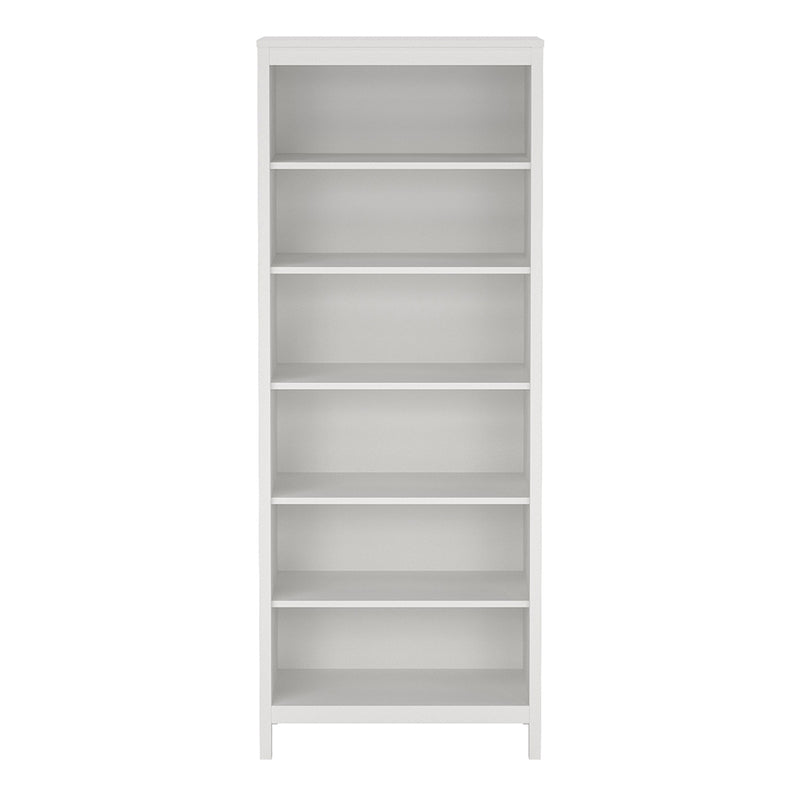 Madrid Bookcase in White — side angle
