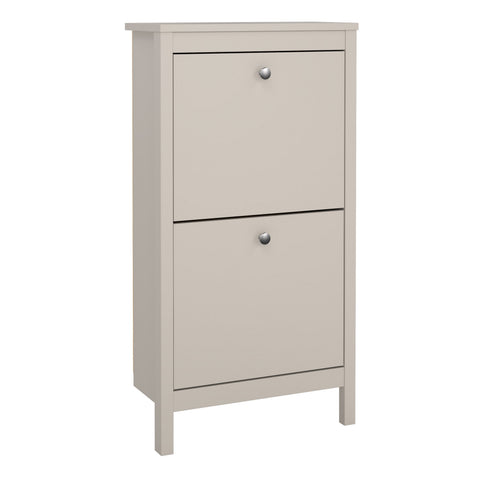 Madrid Shoe Cabinet 2 Flip Down Doors in Cashmere — front view