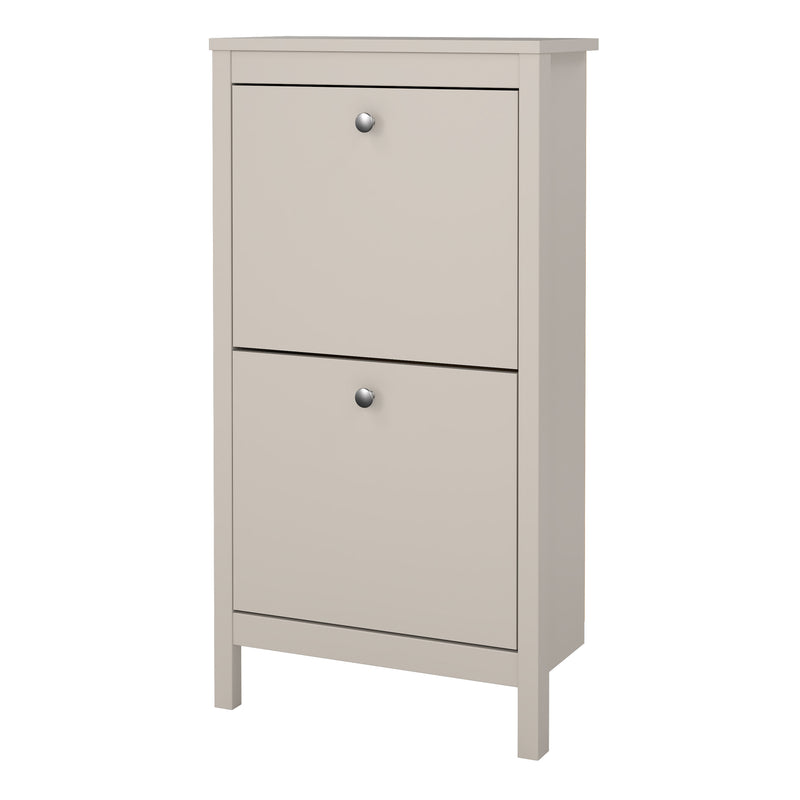 Madrid Shoe Cabinet 2 Flip Down Doors in Cashmere — detail view