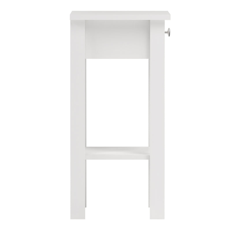 Madrid Bedside Table with 1 Drawer in White — alternative angle