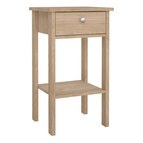 Madrid Bedside Table with 1 Drawers in Jackson Hickory Oak — view