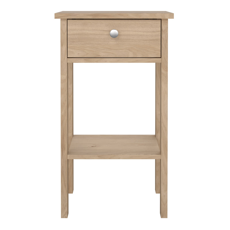 Madrid Bedside Table with 1 Drawers in Jackson Hickory Oak — side angle