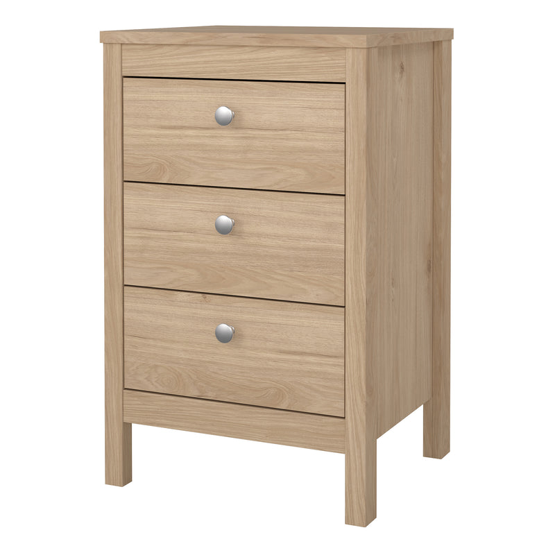 Madrid Bedside Table 3 Drawers in Jackson Hickory Oak — detail view