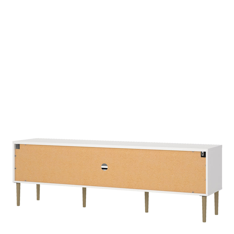 Media TV Unit with 2 Doors 1 Drawer in White — alternative angle