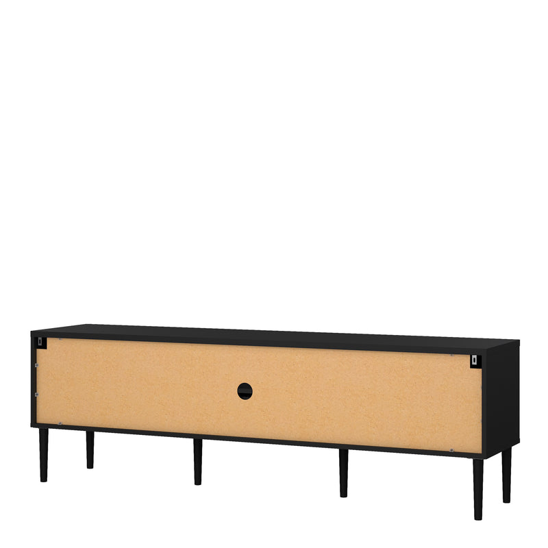 Media TV Unit with 2 Doors 1 Drawer in Black — alternative angle