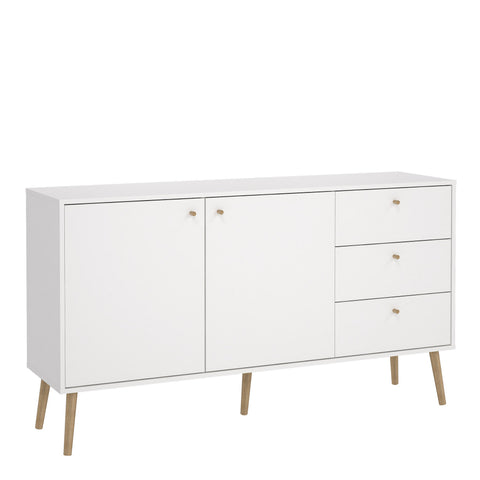 Cumbria Sideboard 2 Doors + 3 Drawers White — front view