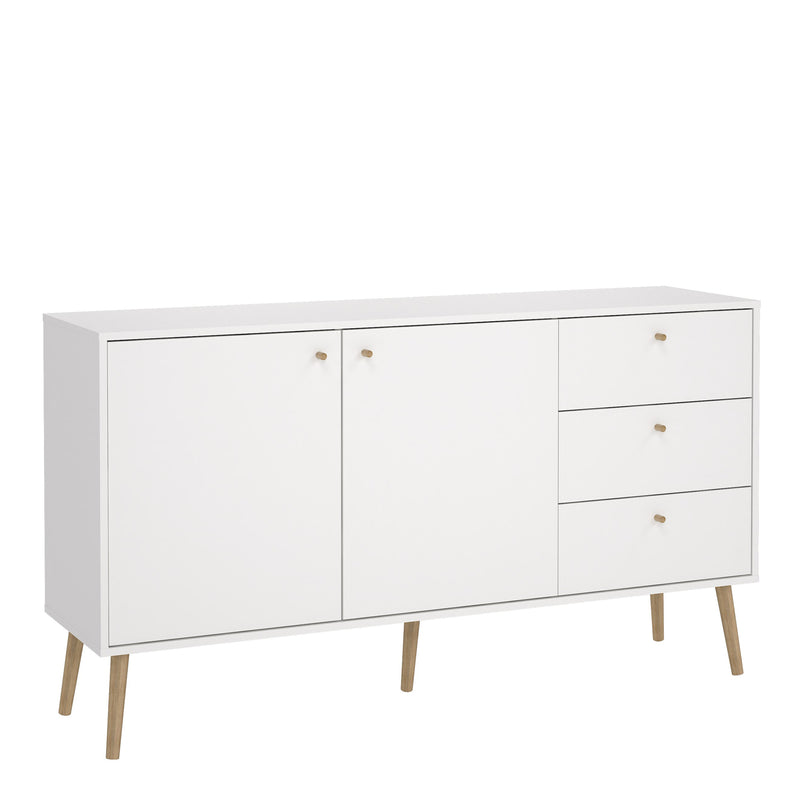 Cumbria Sideboard 2 Doors + 3 Drawers White — front view