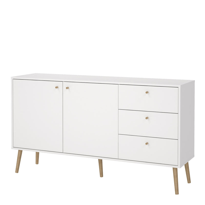 Cumbria Sideboard 2 Doors + 3 Drawers White — detail view