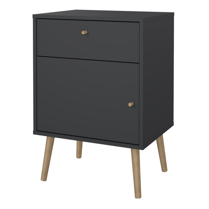 Cumbria Nightstand 1 Door + 1 Drawer Dark Grey — detail view