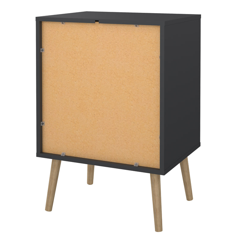 Cumbria Nightstand 1 Door + 1 Drawer Dark Grey — alternative angle