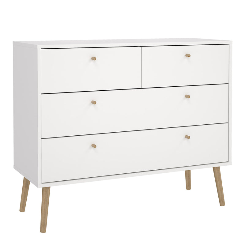 Cumbria Chest 2 + 2 Drawers White — front view