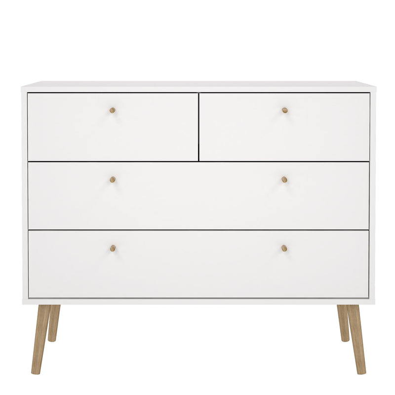 Cumbria Chest 2 + 2 Drawers White — side angle