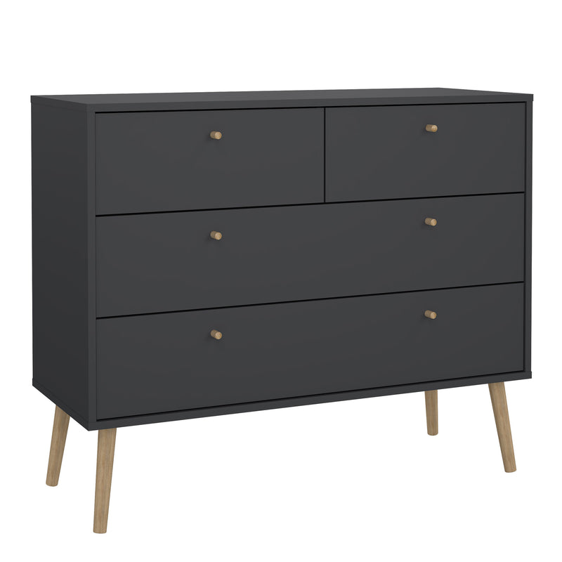 Cumbria Chest 2 + 2 Drawers Dark Grey — front view