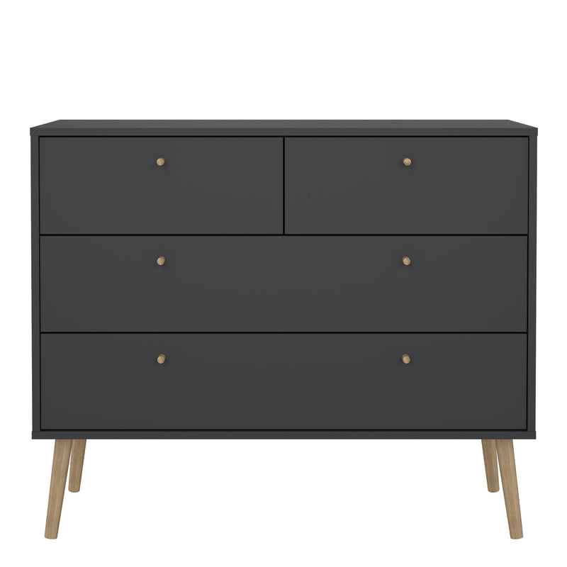 Cumbria Chest 2 + 2 Drawers Dark Grey — side angle