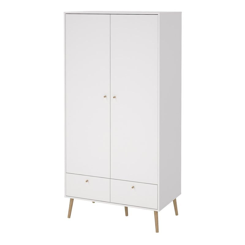 Cumbria Wardrobe with 2 Doors + 2 Drawers White — view