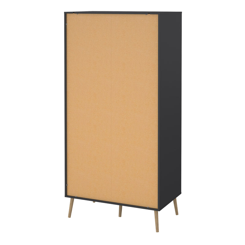 Cumbria Wardrobe with 2 Doors + 2 Drawers Dark Grey — alternative angle